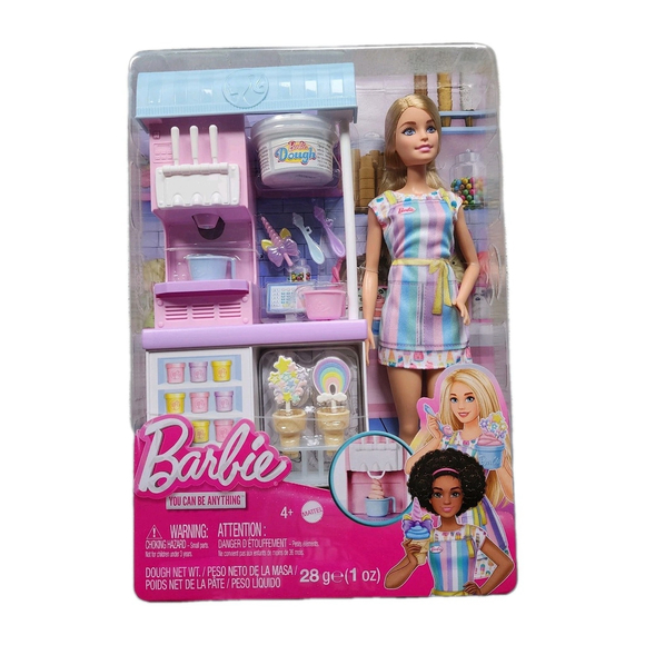 Barbie Careers Ice Cream Shop Playset with Blonde Doll, Ice Cream Machine New!! - Picture 6 of 12